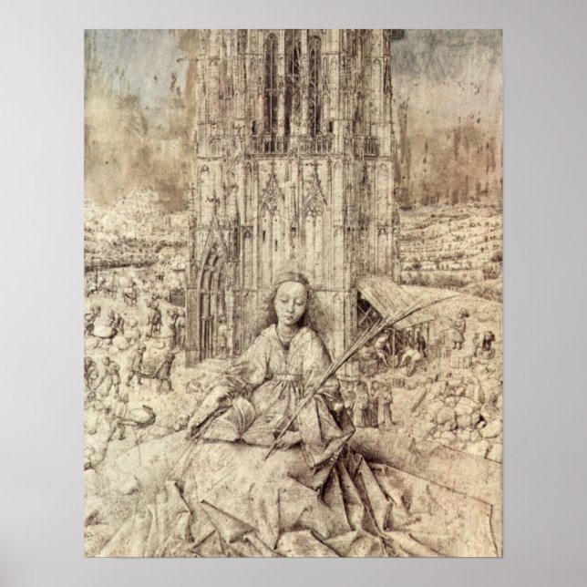 Póster Die St. Barbara por Jan van Eyck (Frente)