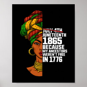 Póster Diecinueve° Día de Ancestros Libre 1776 Julio 4 Ne