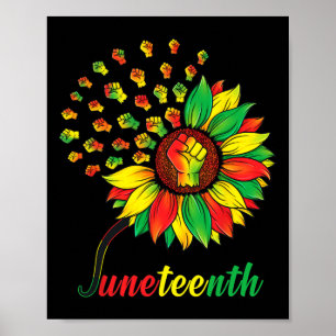 Póster Diecinueve primer puño girasol negro africano amer