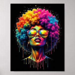 Póster Diecinueve Reina Afro Melanin gotea orgullo negro