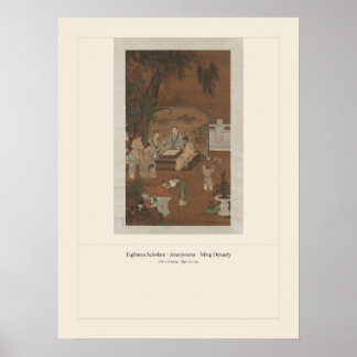 Póster Dieciocho Eruditos - Anónimo, dinastía Ming