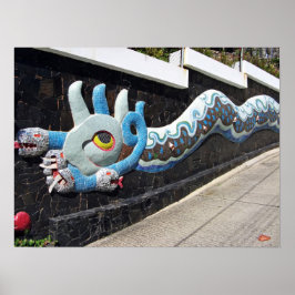 Póster Diego Rivera Casa de Vientos Mural de Serpiente Az