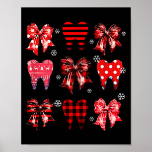 Póster Dientes De Navidad Dental Divertido Dentista Cuadr
