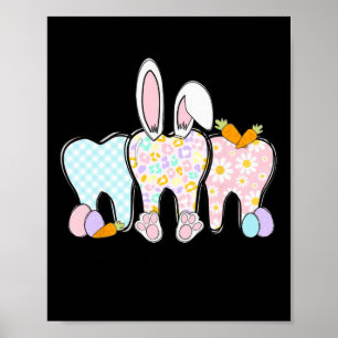 Póster Dientes Florales Orejas de Conejo Equipo Dental Fe