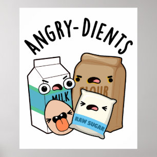 Póster Dientes furiosos Funny Baking Pun