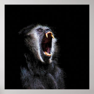 Póster Dientes viciosos de Fanged del mono negro