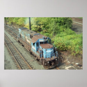 Póster Diesel de Conrail # 1644, construido por EMD en