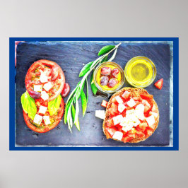 Póster "Dieta griega y mediterránea", foto corta. ¡Hazte 
