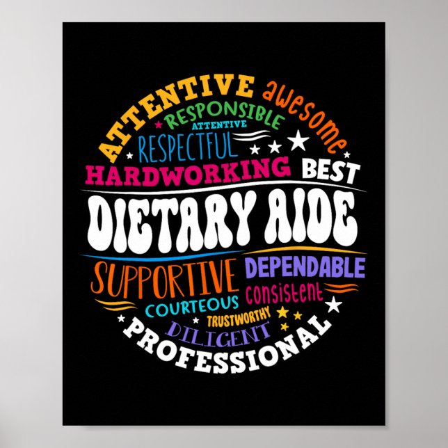 Póster Dietary Aide Life Appreciation Healthcare Workers  (Frente)