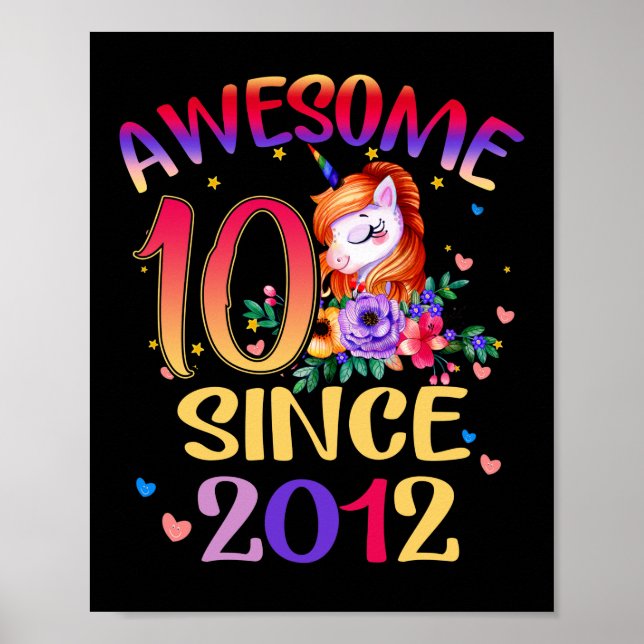 Póster Diez años de fiesta de cumpleaños entre niños y Ch (Frente)