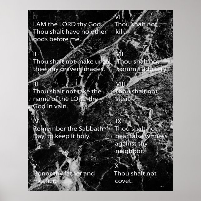 Póster Diez mandamientos (Frente)