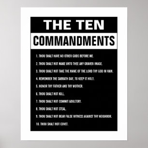 Póster Diez mandamientos Biblia contra religión cristiana
