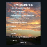 Póster Diez Mandamientos - Cielos de viaje Poster<br><div class="desc">Los diez mandamientos inscritos en un fondo.</div>