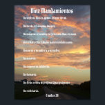 Póster Diez Mandamientos - Cielos de viaje Poster<br><div class="desc">Los diez mandamientos inscritos en un fondo.</div>