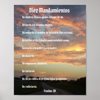Póster Diez Mandamientos - Cielos de viaje Poster
