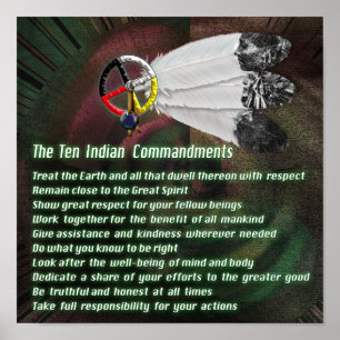 Póster Diez mandamientos indios