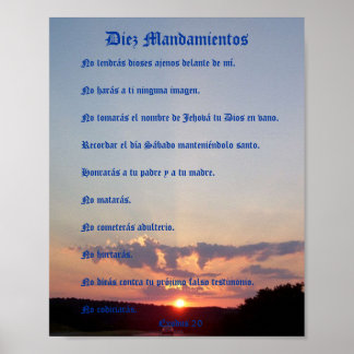 Póster Diez Mandamientos - Puesta de sol Poster