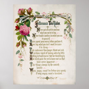 PÓSTER DIEZ REGLAS DE TOM JEFFERSON 1873