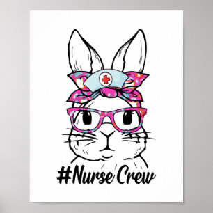 Póster Diferente conejito Cara Enfermera Te Dye Glasses P