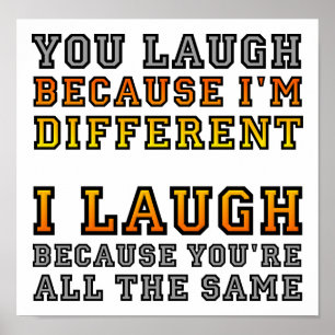 Póster Diferente Poster gracioso de Laugh