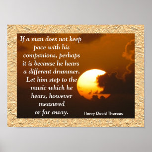 Póster Diferente tambor - poster de citas de Thoreau