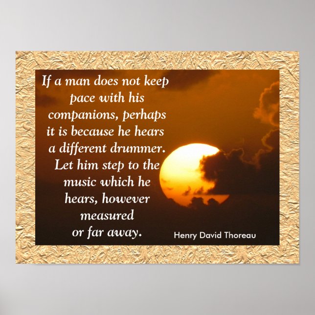 Póster Diferente tambor - poster de citas de Thoreau (Frente)