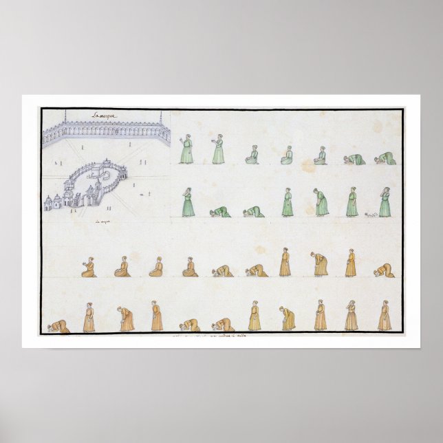 Póster Diferentes posiciones del cuerpo durante la oració (Frente)