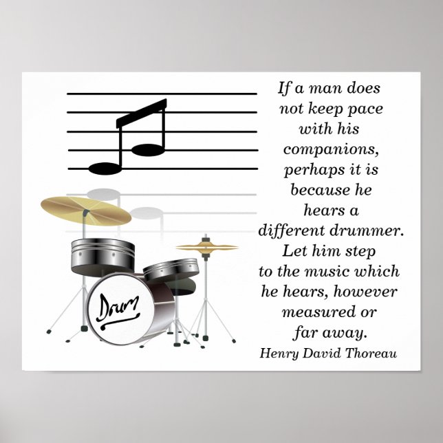 Póster Different quote -Thoreau quote art print (Frente)