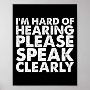 Póster Difícil de escuchar Rótulo con alteración de la au