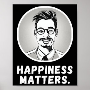 Póster Difundir alegría felicidad como tipografía con vec