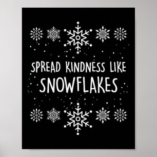 Póster Difundir amabilidad como copos de nieve Navideños 