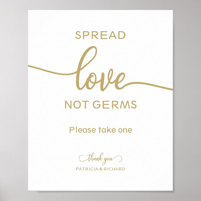 Póster Difundir amor, no gérmenes, y sanitizer favorece e (Frente)