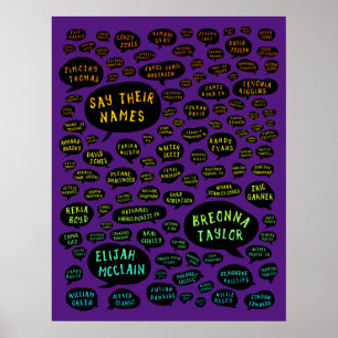 Póster digan sus nombres arcoiris