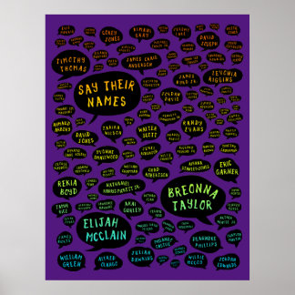 Póster digan sus nombres arcoiris