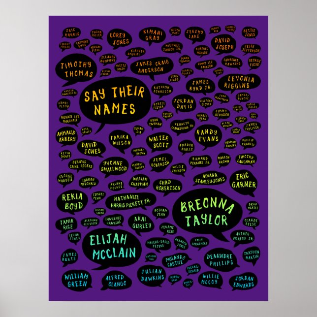 Póster digan sus nombres arcoiris (Frente)