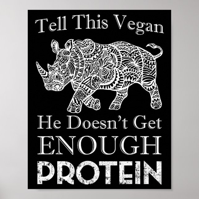 Póster Díganle a este Vegan Suficiente Proteína Vegan Bod (Frente)