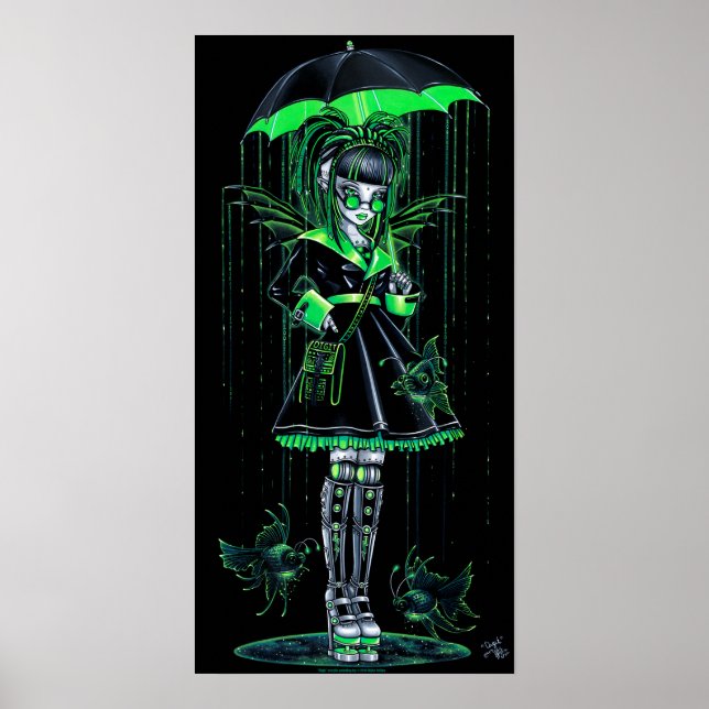 Póster Digit Green Cybergoth Android Fairy Poster (Frente)