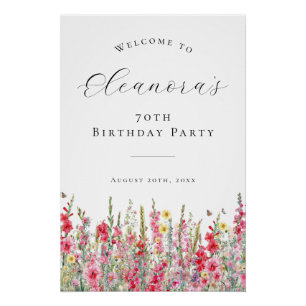 Póster DIGITAL 70 Agosto Nacimiento Flower Bienvenida