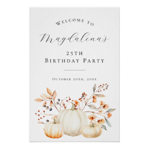 Póster DIGITAL Calabaza de cumpleaños número 25 deja bien