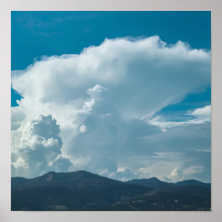 póster digital de la silueta de las montañas de CA