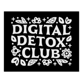 Póster Digital detox club mindfulness reminder