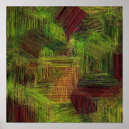 Póster Digital Glitch Geometric Fabric Pattern