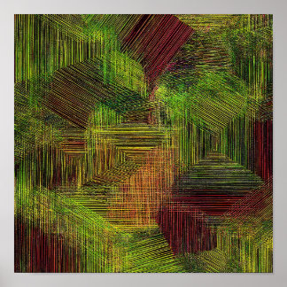 Póster Digital Glitch Geometric Fabric Pattern