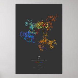 Póster Dígitos de 100 k de la relación dorada (oscuro)