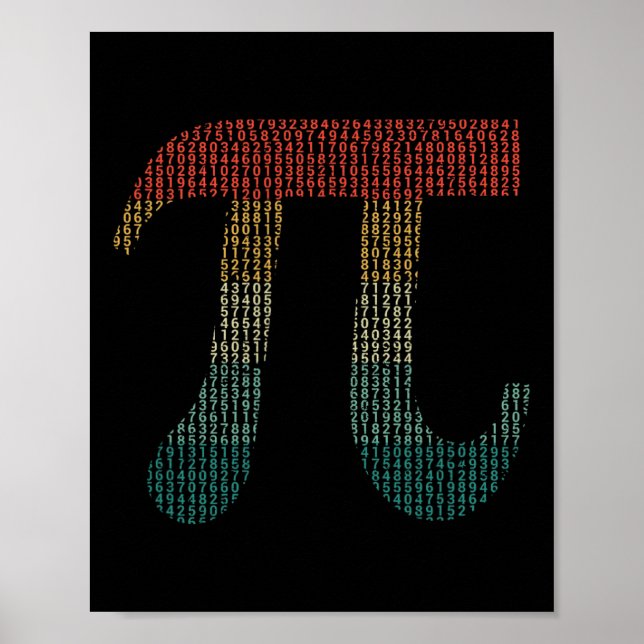 Póster Dígitos de Pi en números de código fuente Día Pi 3 (Frente)
