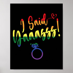 Póster Dije Sí Orgullo Gay Lgbtq Arcoíris Novio Despedida