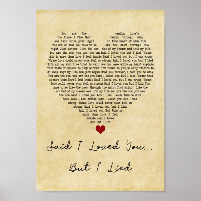 Póster Dijo Que Te Amaba... Pero Mentí La Canción Del Cor (Frente)