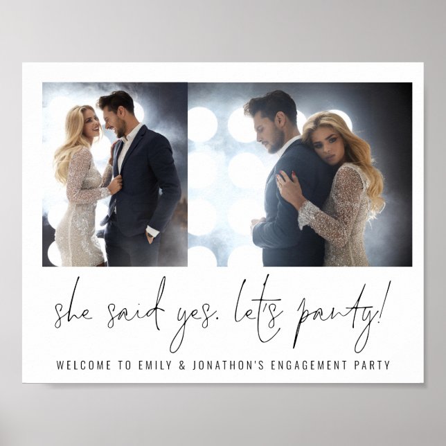Póster Dijo Sí Fotos de Fiesta de Compromiso (Frente)