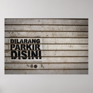 Póster Dilarang parkir disini sign