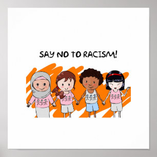 Póster Dile no al Poster de la escuela de racismo